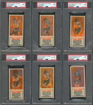 1978 San Diego Clippers "Handyman" PSA-Graded High Grade Collection (6 Different)